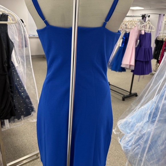 NWT She & Sky Royal Blue Sheath Dress with Rhinestone Bows - Picture 3 of 5